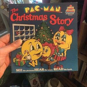 1983 the P A C - M A N Christmas S T O R Y 45 vinyl and book